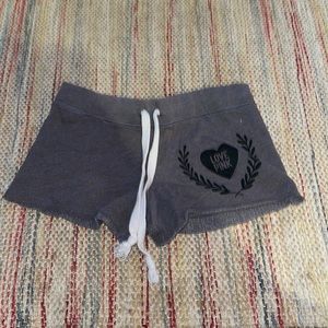 Womens PINK grey sleep shorts